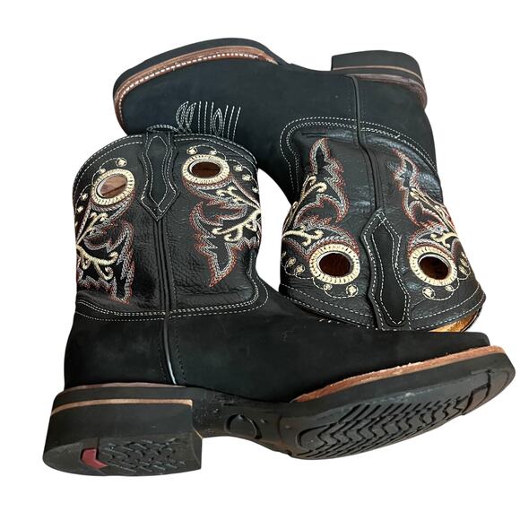 La Sierra Leather Square Toe Embroidered Western Boots Size 8 - Picture 14 of 14